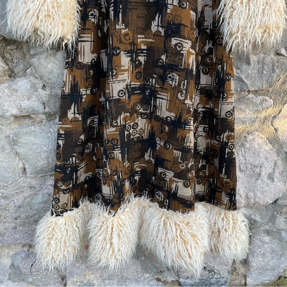ILGWU Union Made | Rare Vintage 60s 70s Tapestry Penny Lane Duster Fur Coat - Picture 11 of 15